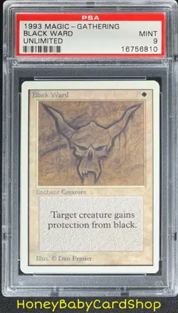 MTG Unlimited Edition 1993 Black Ward PSA 9 Mint Old School 93/94 - Image 1