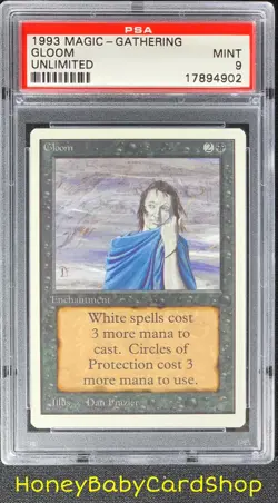 MTG Unlimited Edition 1993 Gloom PSA 9 Mint Old School 93/94 - Image 1