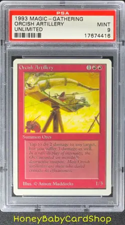 MTG Unlimited Edition 1993 Orcish Artillery PSA 9 Mint Old School 93/94 - Image 1