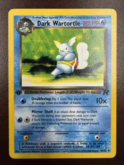 Dark Wartortle 46/82 1st Edition Team Rocket Pokemon 2000 LP - Image 1