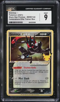 Greninja SWSH144 Black Star Promo Pokemon Celebrations CGC 9 - Image 1