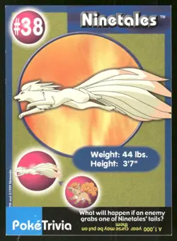 Pokemon Tcg Ninetales #38 Pokemon Burger King MP - Image 1