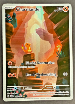 Charmander 168/165 Illustration Rare Holo SV 151 Scarlet & Violet NM Pokemon TCG - Image 4