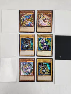 Konami Yugioh Dark Magician & Dark Magician Girl Card Set of 6 - Image 1