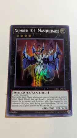 Number 104: Masquerade Super Rare OP27-EN010 Yugioh NM - Image 1