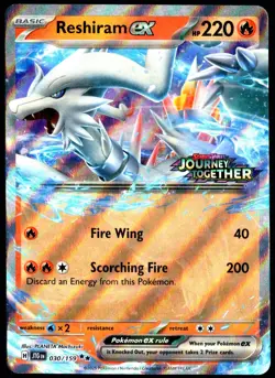 Pokemon TCG Reshiram ex 030/159 2025 Journey Together Stamped Promo Card - NM - Image 1