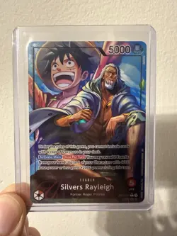 Silvers Rayleigh OP12-001 - English Alt Art Leader One Piece Card Foil - Image 1