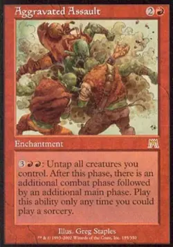Aggravated Assault - Light Play MTG Onslaught - Image 1