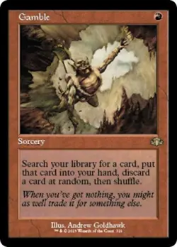 Gamble (Retro Frame) - Light Play MTG Dominaria Remastered - Image 1