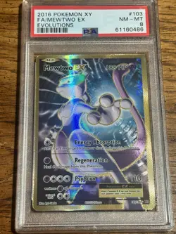 Mewtwo EX - 103/108 - Pokemon Evolutions XY Full Art Ultra Rare Holo Card PSA 8 - Image 1
