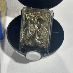 23K Gold Plated CHARIZARD Trading Card 1999 Burger King Pokemon Ball Blue COA SP - Image 2