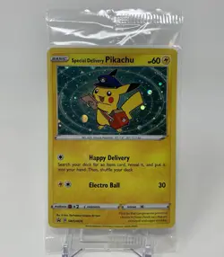 Pokemon Card Special Delivery Pikachu SWSH074 Holo Promo Unopened Sealed - Image 1