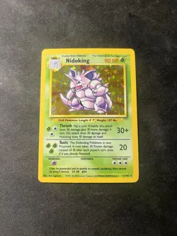 Pokemon TCG Nidoking Base Set Holo Unlimited Rare Card 11/102 LP Condition - Image 1