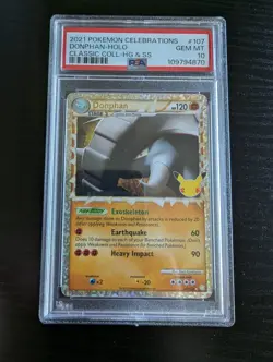 PSA 10 GEM MINT Donphan 107/123 Celebrations Classic HOLO Pokemon Card - Image 1