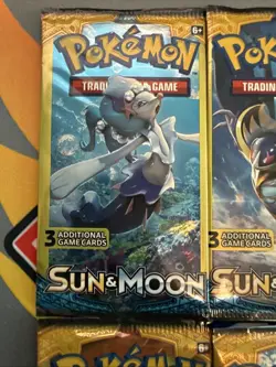 Pokemon Sun & Moon Factory Sealed 3 Card Packs Art set Lot of 4 - Image 4