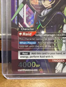 Union Arena Code Geass Gawain SR UE04BT/CGH-1-022 Lelouch & C.C. Card - Image 2