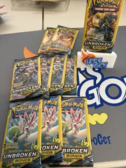Lot of 10 Pokemon 2019 Unbroken Bonds 3 Card Booster Packs Unweighted New Sealed - Image 1