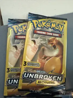 Lot of 10 Pokemon 2019 Unbroken Bonds 3 Card Booster Packs Unweighted New Sealed - Image 2