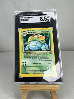 1999 Pokemon TCG Venusaur 18/130 Base Set 2 Holo SGC 8.5 NM/Mint Condition - Image 1