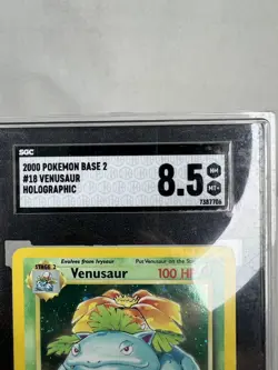 1999 Pokemon TCG Venusaur 18/130 Base Set 2 Holo SGC 8.5 NM/Mint Condition - Image 4