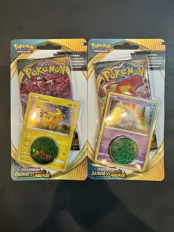 Pokemon Darkness Ablaze Checklane Blister Pack Set of 2 Pikachu & Hatenna - Image 1