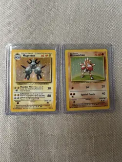 Pokemon TCG - Magneton & Hitmonchan Base Set Holo Rare 1999 Combo - Image 1