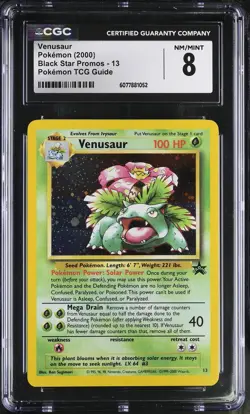 CGC 8 Venusaur 2000 Black Star Promos 13 Holo Pokemon Card - Image 1