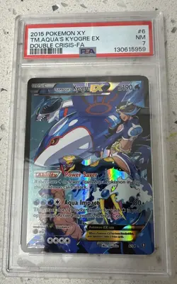 Pokemon Team Aqua's Kyogre EX Double Crisis Full Art #6 PSA 7 - Image 1