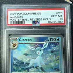 Glaceon 025/131 Master Ball Reverse Holo PSA 10 - Pokemon Prismatic Evolutions - Image 3