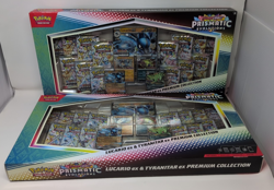 (2) Pokemon Prismatic Evolutions Lucario ex & Tyranitar ex Premium Collections - Image 3