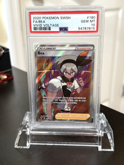Pokemon TCG PSA 10 Gem Mint Full Art Bea - 2020 SWSH Vivid Voltage 180/185 - Image 1