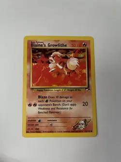 Pokemon TCG Blaine's Growlithe Gym Heroes 62/132 Regular LP. - Image 1