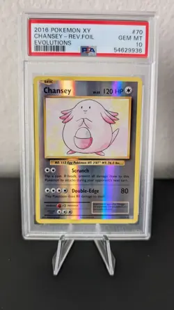 2016 Chansey 70/108 Evolutions Pokemon XY Reverse Holo PSA 10 - Image 1