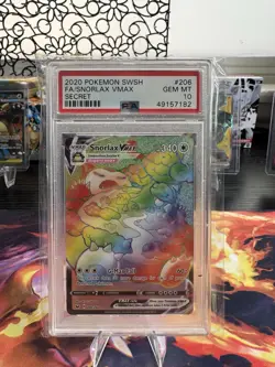 2020 POKEMON SWORD & SHIELD SECRET #206 FULL ART/SNORLAX VMAX PSA 10 - Image 1