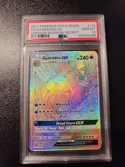 Pokemon Gyarados GX Full Art #112 (PSA10) Sun & Moon Crimson Invasion - Image 1