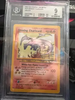 2002 Pokemon Neo Destiny Unlimited Shining Charizard #107 BGS 9 - Image 3