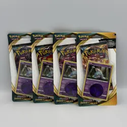Pokemon Darkness Ablaze TCG Blister Booster Pack HATENNA With Coin 4 Pack 728192520068 - Image 1