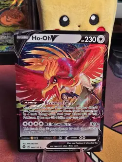Pokemon Ho-Oh V 140/195 Silver Tempest Ultra Rare Holo NM - Image 1