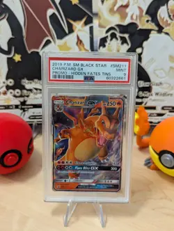 Pokemon TCG - Charizard GX Black Star Promo #SM211 Hidden Fates Tins PSA 9 MINT - Image 1