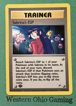 Pokemon TCG Sabrina's ESP #117/132 1st Edition Trainer CCG Gym Heroes - Image 1