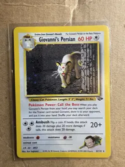 Pokemon TCG Giovanni's Persian 8/132 Gym Challenge Holo Rare Unlimited - Image 1