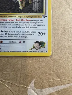 Pokemon TCG Giovanni's Persian 8/132 Gym Challenge Holo Rare Unlimited - Image 3