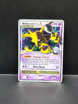 Pokemon Alakazam TCG LV.X Holo Rare Card 103/111 Rising Rivals Series - Image 1