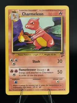 Pokemon TCG Charmeleon Card 35/130 Unlimited Base Set 2 (2000) NM Condition - Image 1