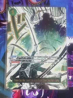 Demon Aura Nine Sword Style Dead Man's Game Alternate Art Zoro One Piece AA Card - Image 1
