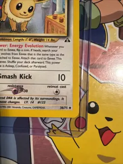 Eevee 38/75 1st Edition Pokemon Neo Discovery Card English WOTC LP Near Perfect - Image 3