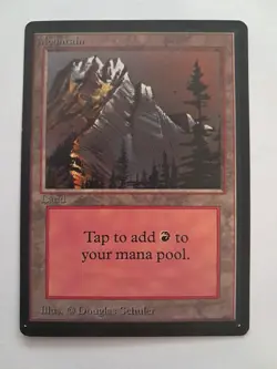 Mountain LP/MP MTG Magic the Gathering Beta Basic Land (A) - Image 1