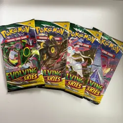 POKEMON SWSH Evolving Skies Booster Pack X4 Full Art Set Unweighed/Unsearched - Image 1