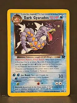 2000 Pokemon Team Rocket Unlimited #8 Dark Gyarados HOLO R - Image 1
