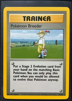 Pokemon 1999 Base Set Pokemon Breeder 76/102 Unlimited English NM - Image 1
